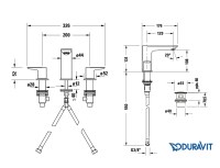 MEDIDAS BATERIA AMERICANA LAVABO WAVE DURAVIT